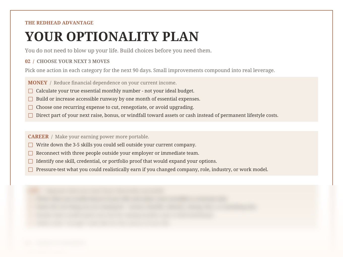Partial preview of page two of the Golden Handcuffs Optionality Plan
