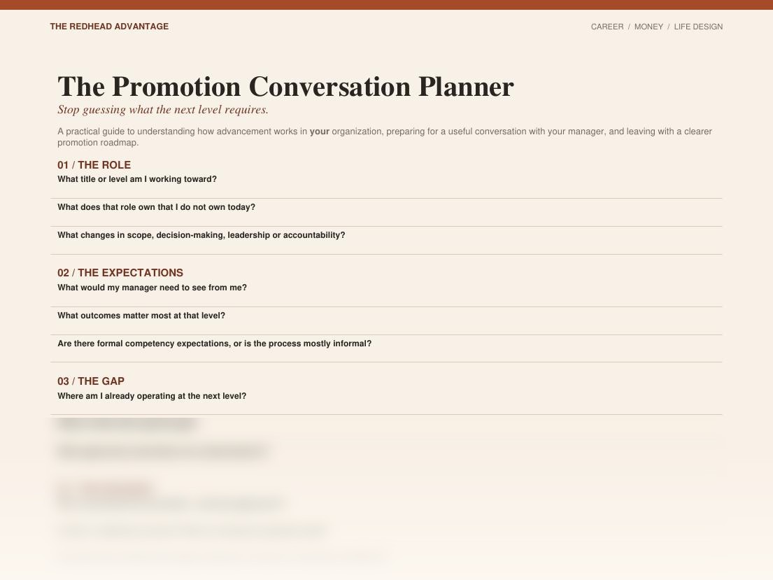 Preview of The Promotion Conversation Planner